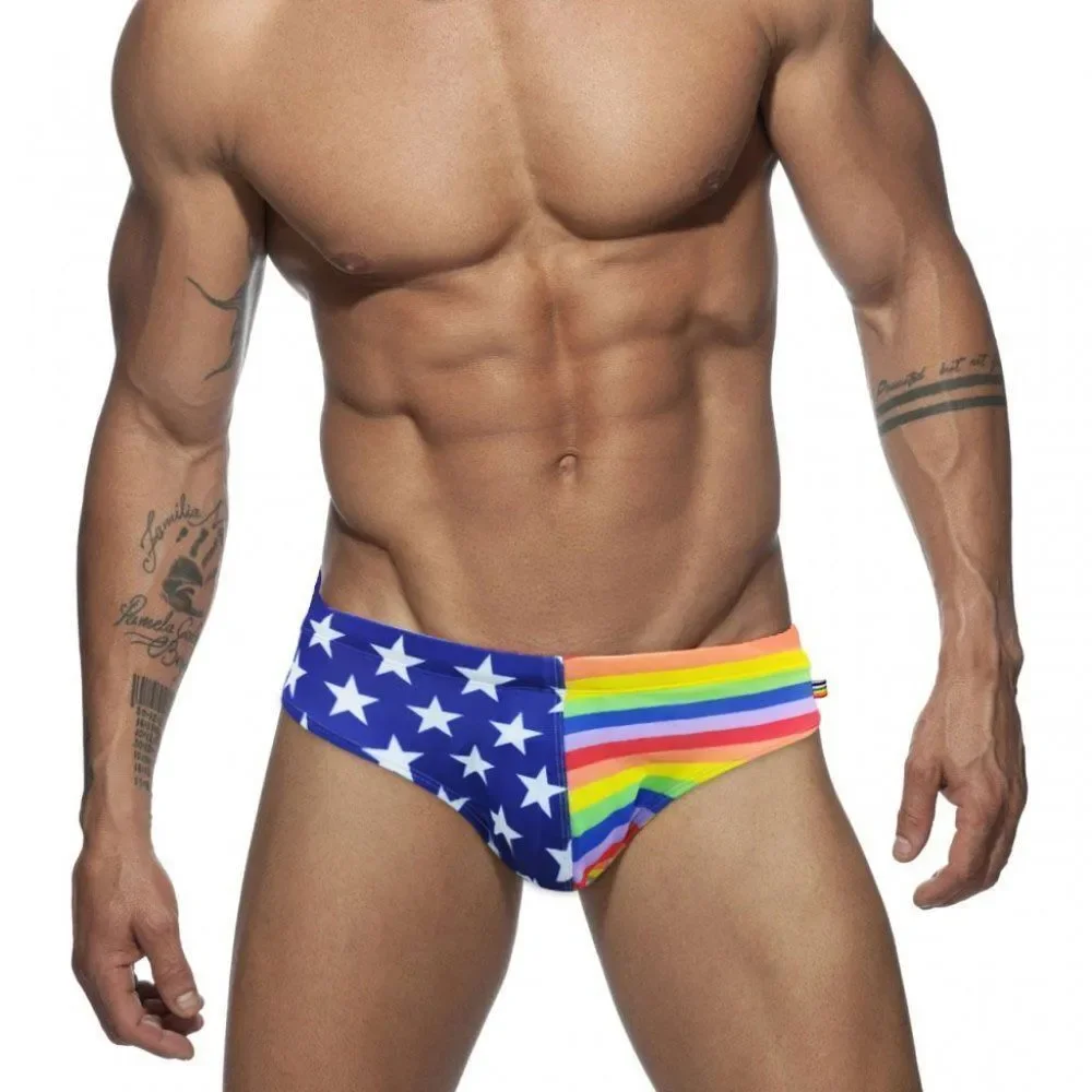 HOST PICK Men's classic speedo style pride rainbow flag swim briefs size XL